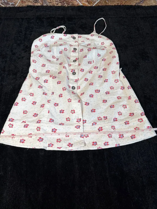 Free People Maddie Floral Print Sleeveless Top Cotton Square Neck Size XS NWOT - Image 14
