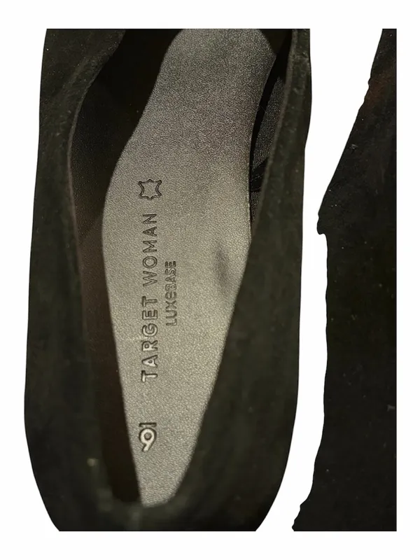 Target Woman ‘Luxe Base’ Black Suede Leather Pointed-Toe Flats Size 6 NWT - Image 4