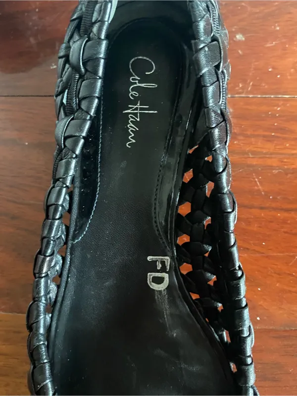 Cole Haan Women's Black Woven Ballet Flats Sz 6 - Image 4