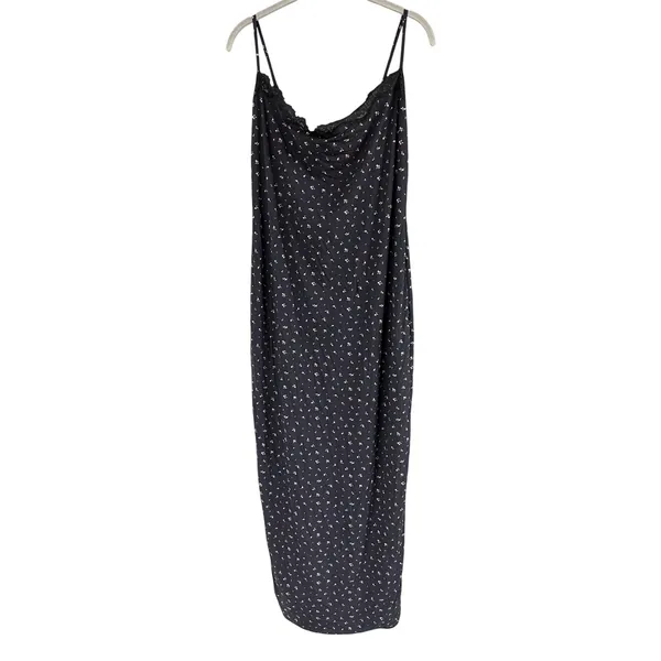 NWT SKIMS Onyx Rosebud Print Fits Everybody Lace Long Dress 4X - Image 4