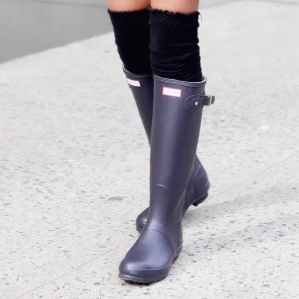 Hunter Original Tall Rain Boots (Dark Purple, Size 10) - Image 9