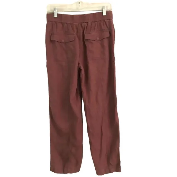 ‎Athleta Cabo Retreat linen cropped wide leg pants 4P - Image 4