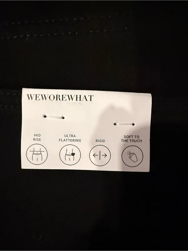 WeWoreWhat Straight Leg Mid Rise Black Denim Jeans - Image 8