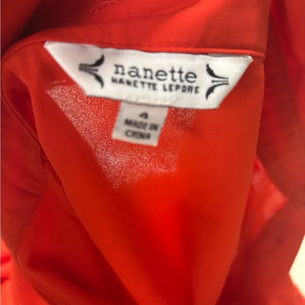 Nanette Lepore Button Front Long Sleeve Tiered Sheer Shirt Dress Size 4 - Image 6