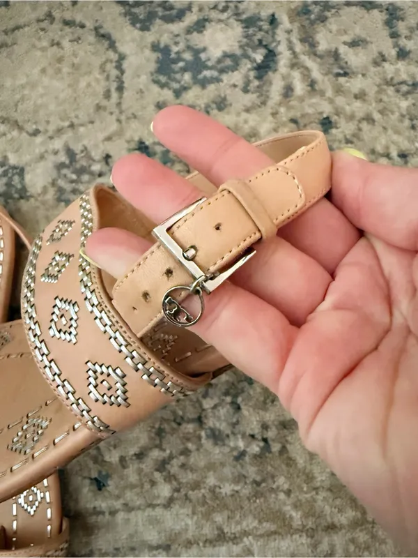 Tory Burch Blake Leather Sandals Sz 8.5 - Image 8