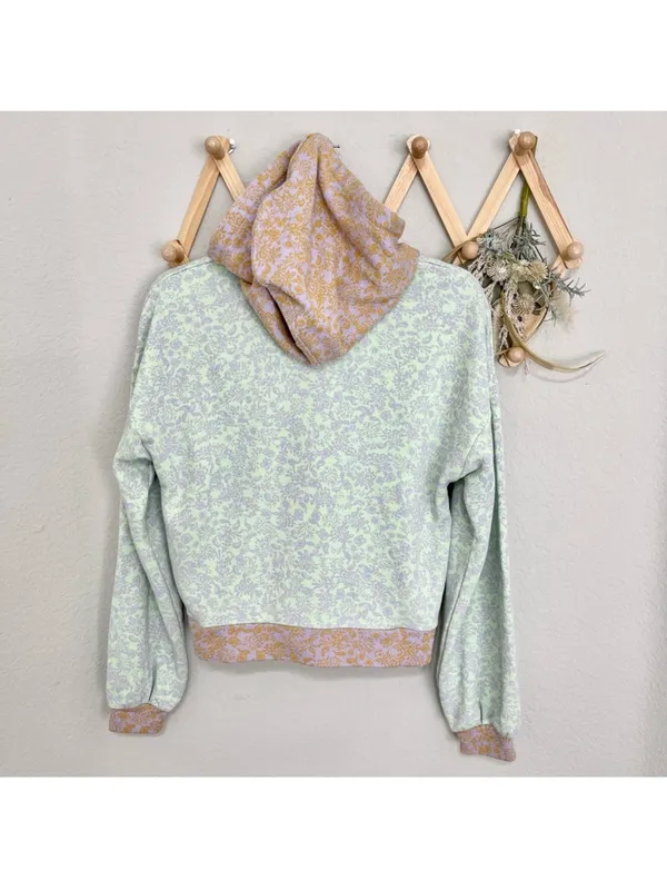 Roller Rabbit Womens Zip Up Jacket Mint Green Purple Ismay‎ Blair Floral size XS - Image 5
