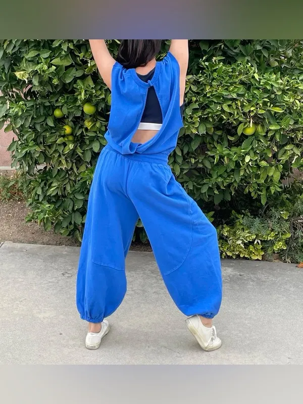 NWT Free People FP Movement Throw And Go Onesie - electric cobalt blue - XS - Image 6