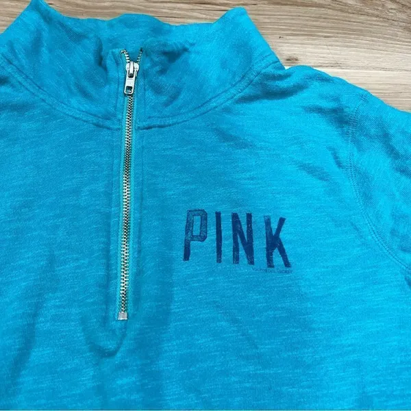 Victoria’s Secret PINK Blue Quarter Zip Pullover Women’s Large - Image 2