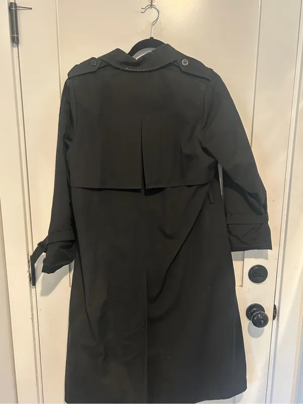 Vintage London Fog Double Breasted Trench Coat Black Womens 8P - Image 2