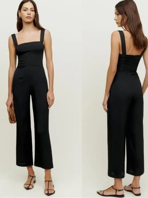 Reformation Wide Leg Black Jumpsuit - Image 2