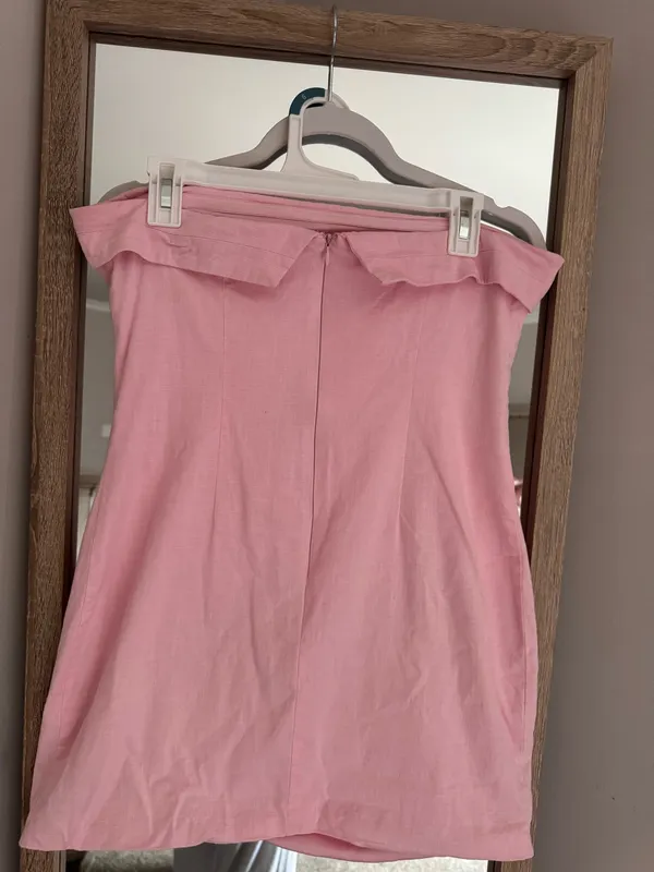 Strapless Pink Mini Dress - Image 3