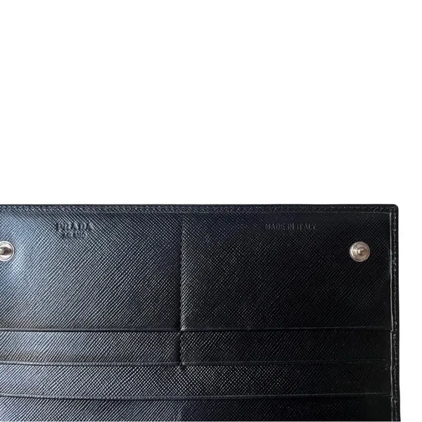 Prada Black Large Saffiano Leather Wallet - Image 3