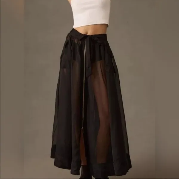 Anthropologie Sheer Parachute Maxi Skirt Size 6 | NWT - Image 3