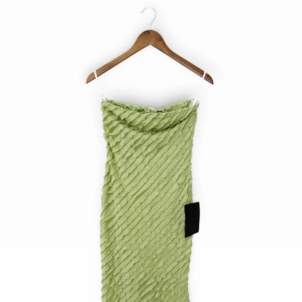 Lulus Faelyn Light Green Strapless Ruffled Midi Dress size Small NWT - Image 5
