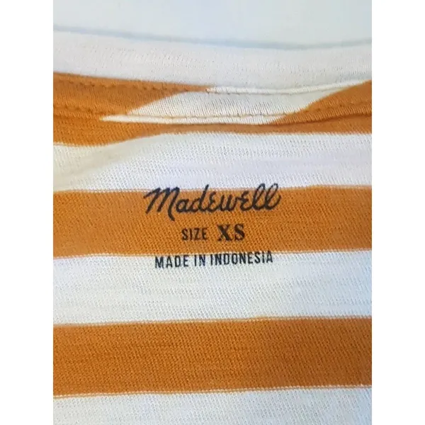 Madewell Womens Blouse Sz XS Striped Short Sleeve Preppy Parisian Minimalist - Image 7