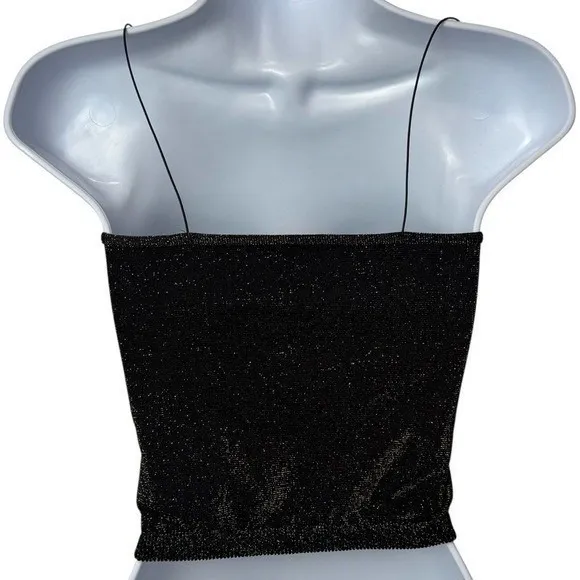 Intimately Free People Gold Sparkle Micro Brami Tank Festival Rave Whimsical M/L - Image 4
