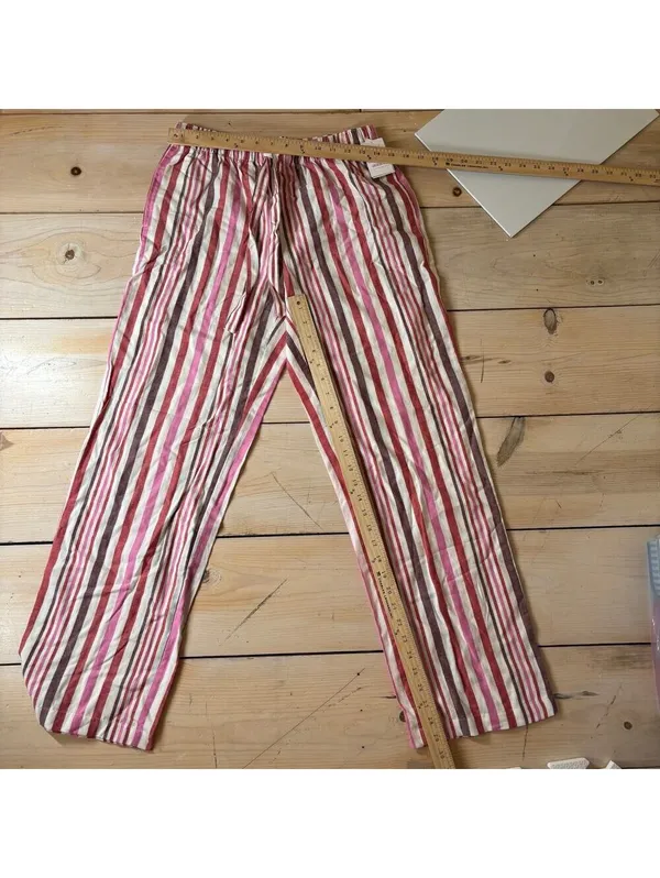 Auden NWT Women's Pink Striped Flannel Sleep Pants Size S - Image 8