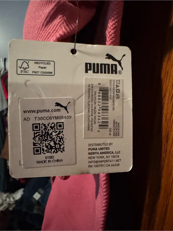 Puma NWT Pink 2-Pack Seamless Scoop Neck Sports Bra & Biker Shorts Set Size M - Image 5