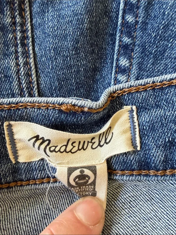 Madewell Stovepipe full length Jeans Medium‎ Blue with Ankle Split 31 - Image 4