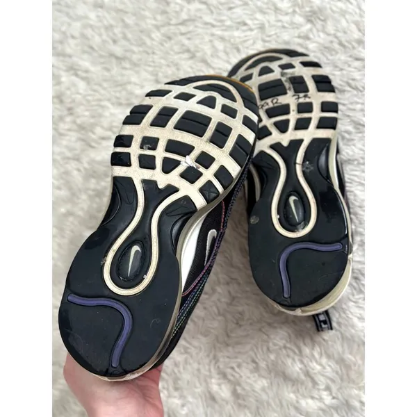 Nike 7.5 Women's Air Max 97 Multi Stitching Black White Purple CK0738-001 - Image 6