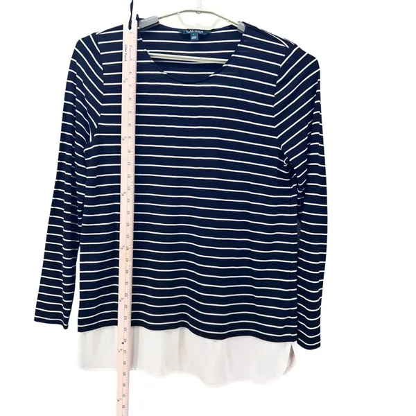 Lauren‎ Ralph Lauren Striped Top Black Large - Image 12