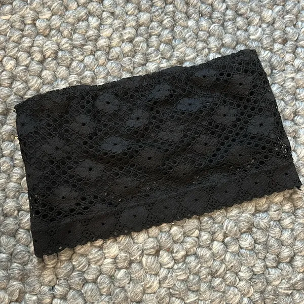 Aerie Black Crochet Bandeau‎ Top Size XS - Image 3