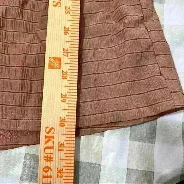 PRETTY LITTLE THING Women RomperSz 4 Small Button Up Brown Stripe Femine Chic - Image 9