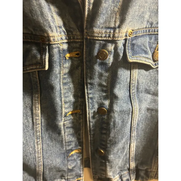 Liz Claiborne Womens Medium Wash Denim Jacket Blue Cotton Button Up Size M - Image 8