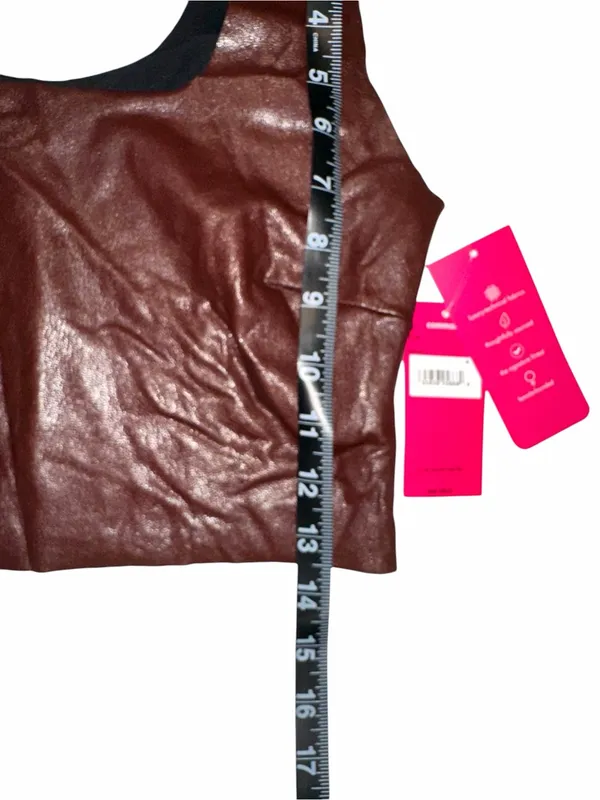 NWT Commando Faux Leather Sleeveless Square Neck Crop Top MEDIUM in Oxblood - Image 5