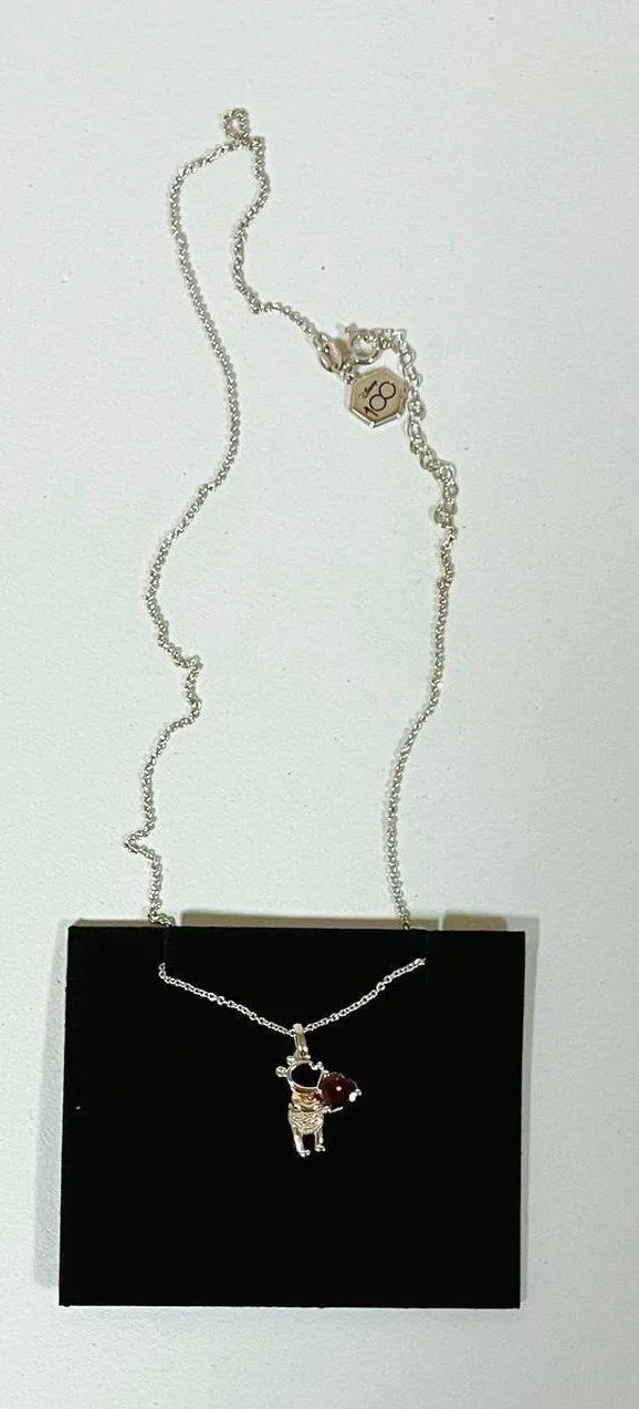 Kay Jewelers Sterling Silver 10k Rose Gold Garnet Diamond Gemstone ‘Disney Treasures’ Winnie the Pooh Honey Necklace Jewelry 🍯 - Image 3