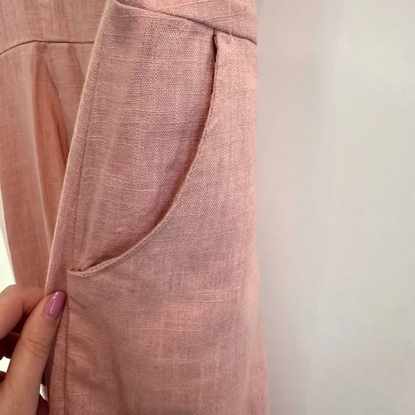 Princess Polly‎ Pink Wide Leg Sleeveless Jumpsuit Cotton Size US 4 V-Neck - Image 5