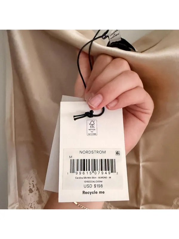 Reformation Carolina Mini Skirt in Almond - Image 3