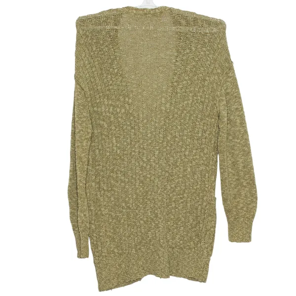 Free People Cardigan Sunset Drive Slub Academia Cottage Oversize Olive Large - Image 2