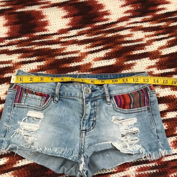 Bullhead Black Y2K 2000s Micro Mini Baddie Low Rise Denim Jean Shorts - Image 4
