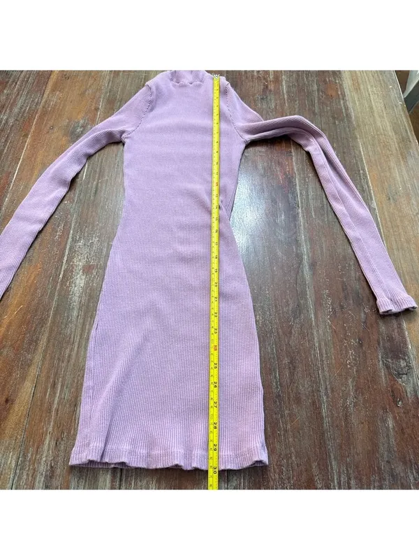 Free People FP Beach Bonfire Ribbed Mini Dress Lilac S - Image 8