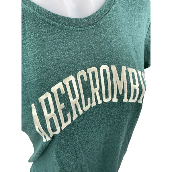 Abercrombie & Fitch Green Logo Crew Neck Short Sleeve Basic Tee T-Shirt Top Sz S - Image 2