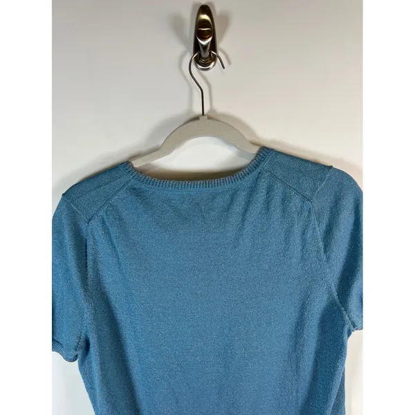 Brooks Brothers Womens Metallic Blue Cardigan and Shell Sweater Set 2 Piece Fair - Image 14