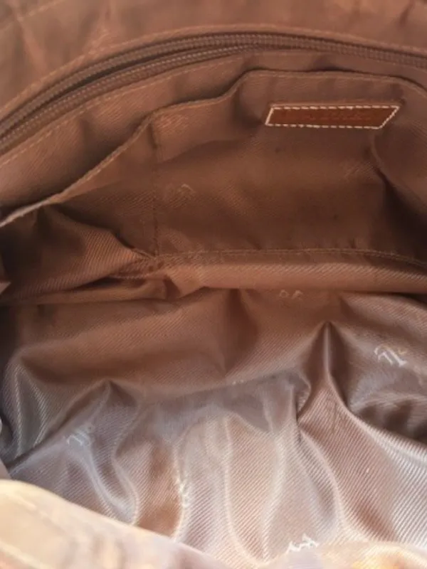 Lauren Ralph Lauren Brown Pebbled Leather Tote Shoulder Bag Brass Hardware - Image 9