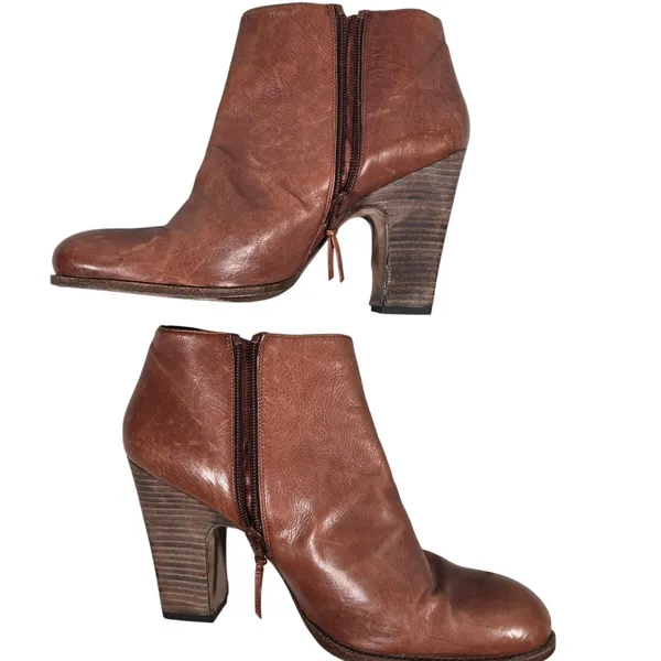 Stuart Weitzman Demigran‎ Leather Ankle Boots Block Heel Booties Women's Shoes - Image 7