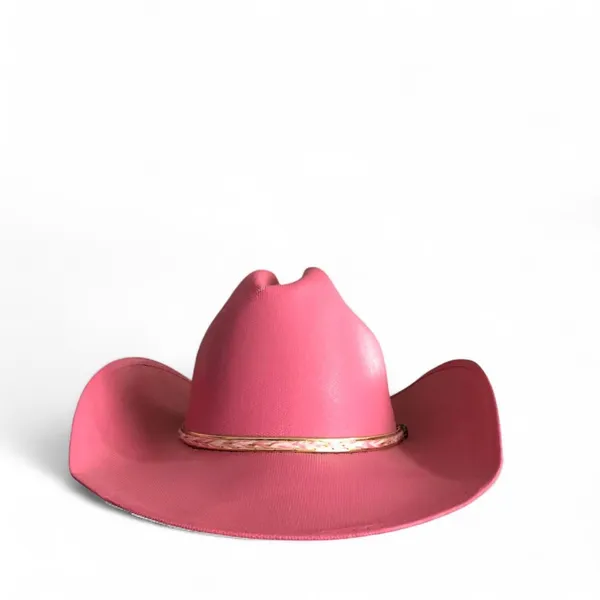 Pink Western Boho Cowboy Cowgirl Hat Cap Festival Rave Coachella Fairy Rodeo Rancher Farm Cottagecore Sz L Measurement in pics - Image 4