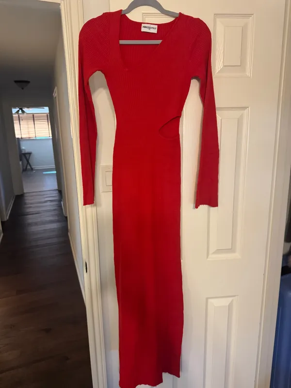 princess polly knit cutout dress red - Image 2