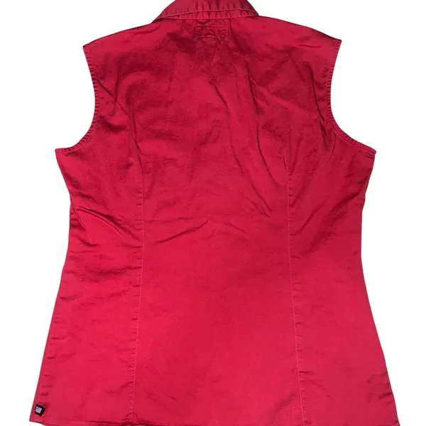 Polo by Ralph Lauren Red Sleeveless Button-Down Shirt - Image 3