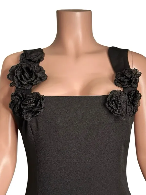 ELLIATT Trompe Floral Appliqués Mini Dress, Black, Medium - Image 10