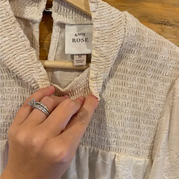 Knox Rose Mockneck Cream Long Sleeve size M - Image 4