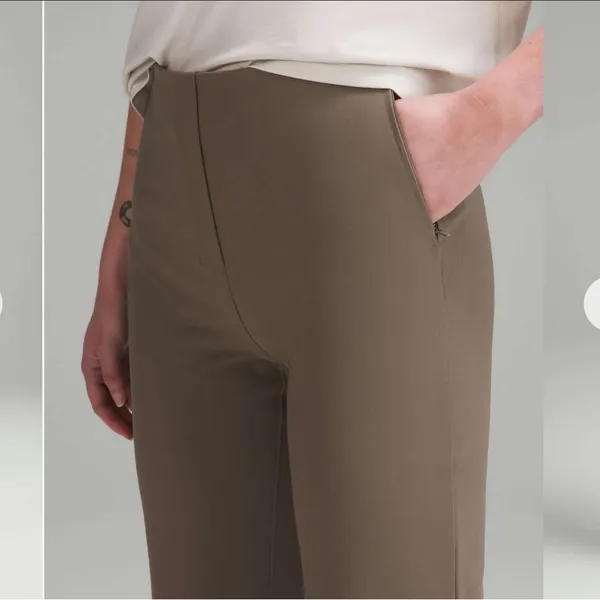 Lululemon Smooth Fit High Rise Flare Leg Pull On Casual Neutral Pants Tan 27in 0 - Image 7