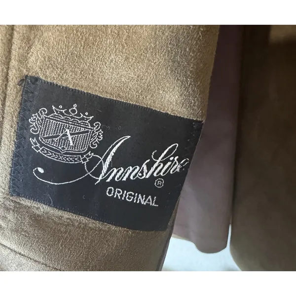 Vintage Annshire Original Suede Coat Faux Fur Collar Tan Brown 60s Union made - Image 6