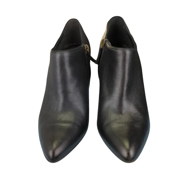 Lanvin Bottine Low Bootie Black Leather Pointed Toe Stiletto‎ Heel 36.5 US 5.5 - Image 3