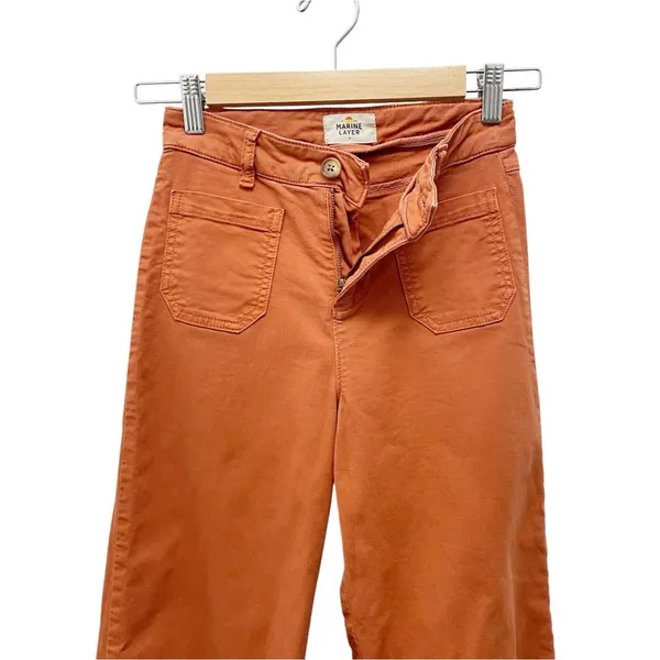 Marine Layer Bridget Pant Sz 0 Baked Apple Clay Orange Cropped Wide Leg Utility - Image 5