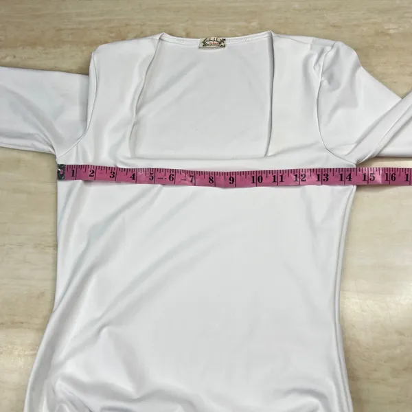 Intimately Free People White Square Neck Long Sleeve Bodysuit Small OB1015694 - Image 6