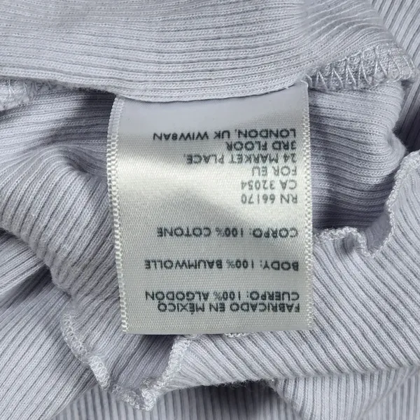 Truly Madly Deeply Light Blue‎ Ribbed Mock Neck Sleeveless Crop Tank Top XS - Image 5